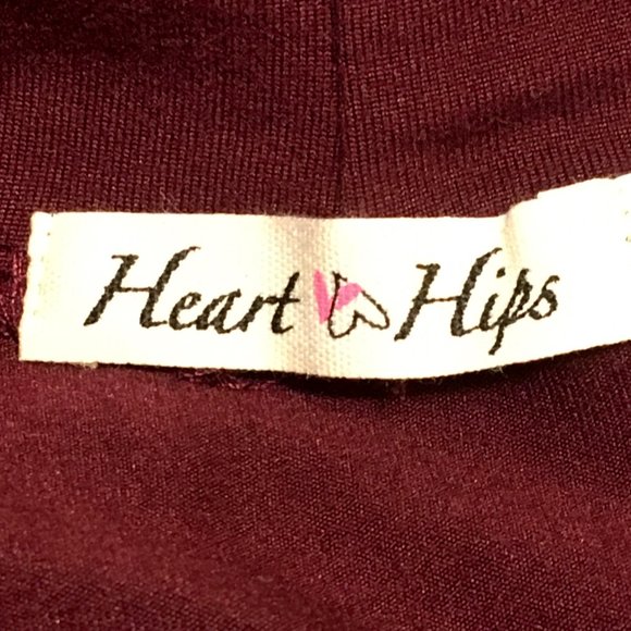 HEART & HIPS burgundy long sleeve mock neck maxi - Picture 5 of 7